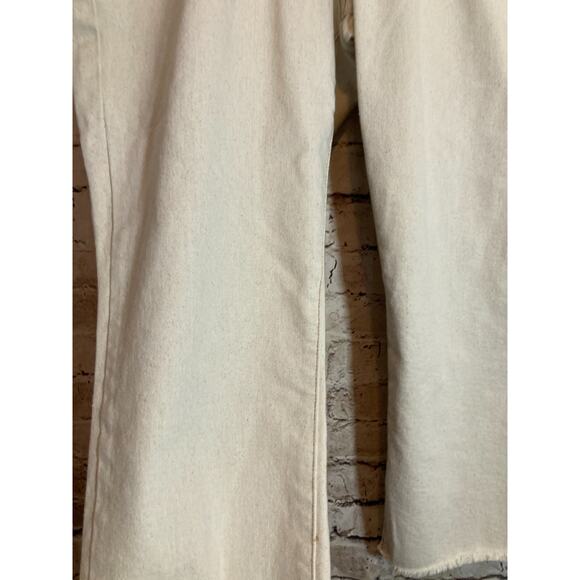 !IT. Jackie Jeans Women 16 Oatmeal Speckled High Rise Straight Leg Ankle Raw Hem - Picture 10 of 16